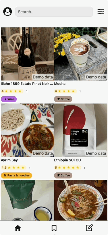 Animated demo of Memolli's new dedicated photos view, showing all uploaded images in a single browseable grid